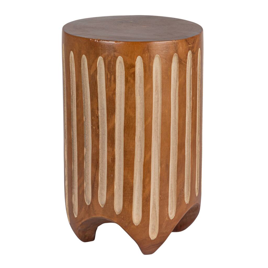 Hand-Carved Wood Stool
