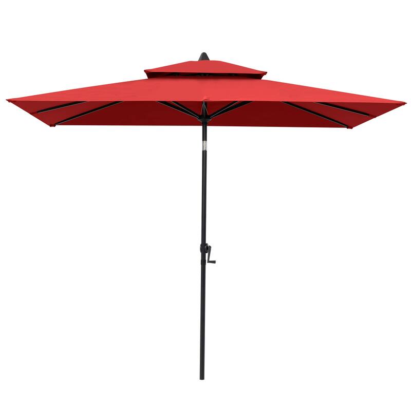Pellebant Outdoor 10 x 6.5 Ft Market Umbrella with Double Top
