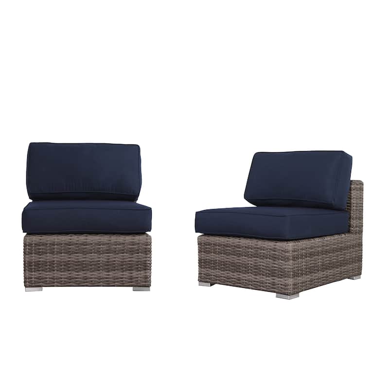 Resort Grade Set 7 Piece Rattan Sunbrella Sectional Seating Group