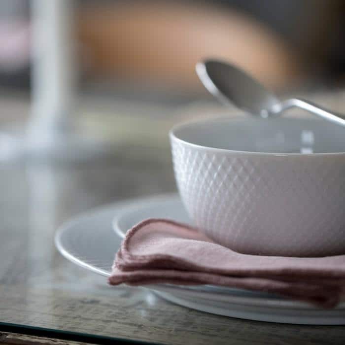 Lyngby Porcelæn Rhombe Bowl, White - Ø: 5.1"