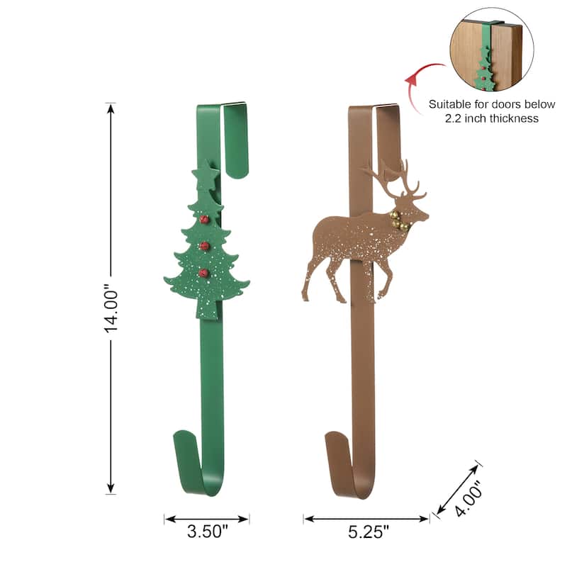 Glitzhome 25"H Artificial Christmas Flocked Berry, Ornament and Pinecone Ribbon Teardrop Door Hanging Decor