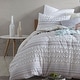 Anahita 100% Cotton Clipped Dot Stripe Jacquard 5-Piece Bedding ...