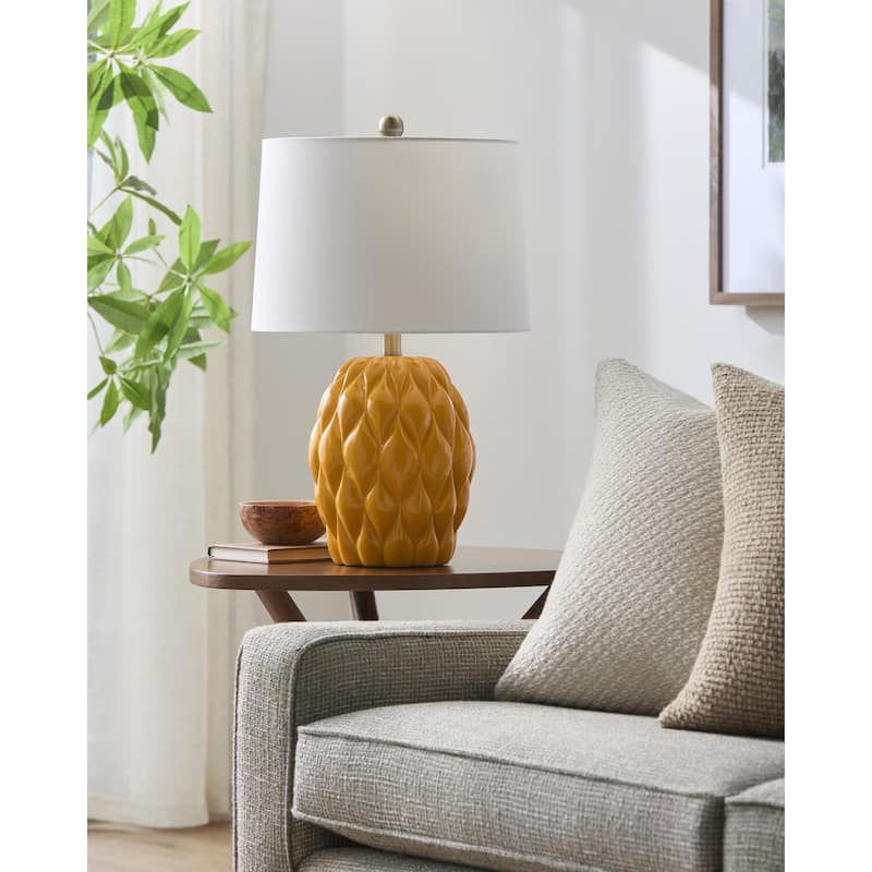 Livabliss Cagli Country Accent Table Lamp - Orange/White