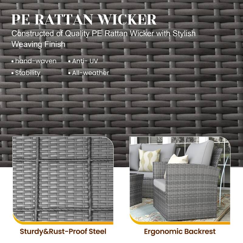 Royalcraft 4 Piece PE Rattan Wicker Outdoor Patio Furniture Set