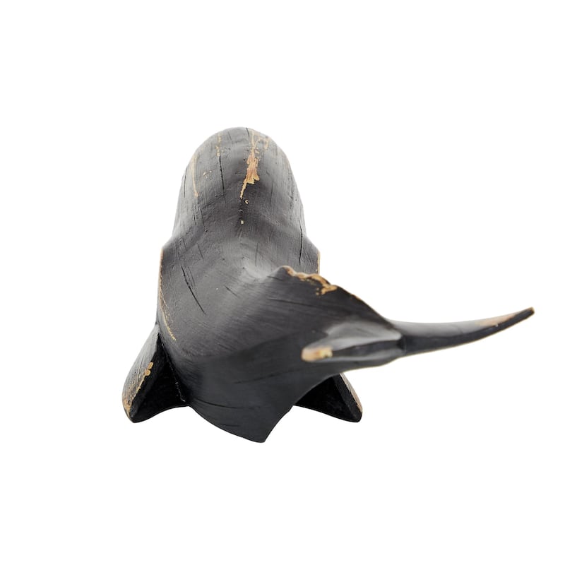 Polystone Whale Handmade Decorative Sculpture - Black - Roche River Decor