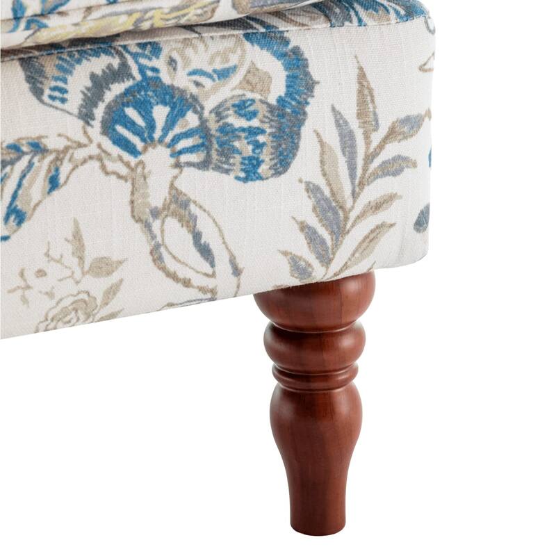 Erommy Modern Accent Chair, High Back Armchair, Upholstered Fabric Button Single Sofa with Wooden Legs for Living Room