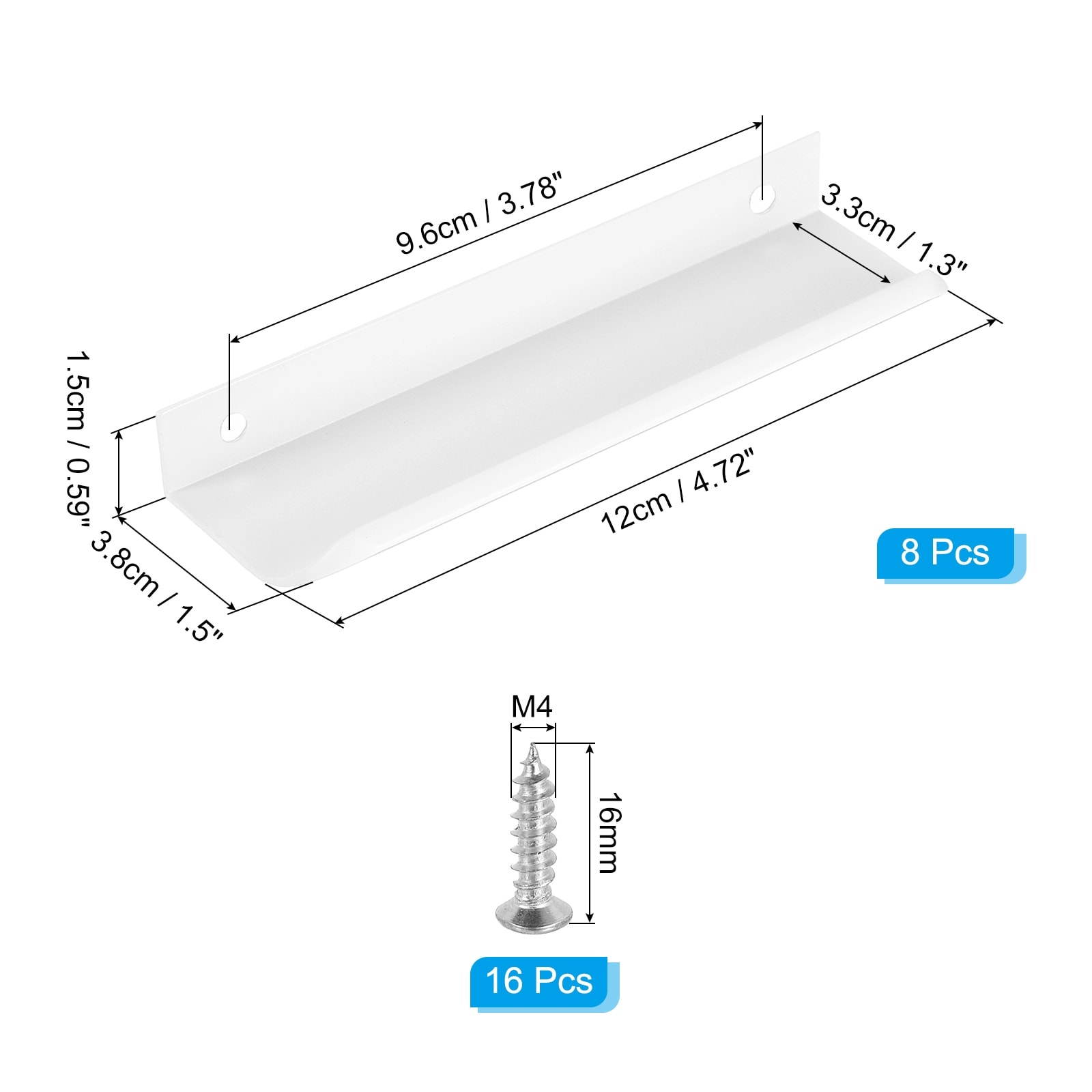 Mount Finger Edge Pull, Aluminum Alloy Concealed Handle Cabinet Edge Pulls with Screws for Home Kitchen Furniture Door Drawer,