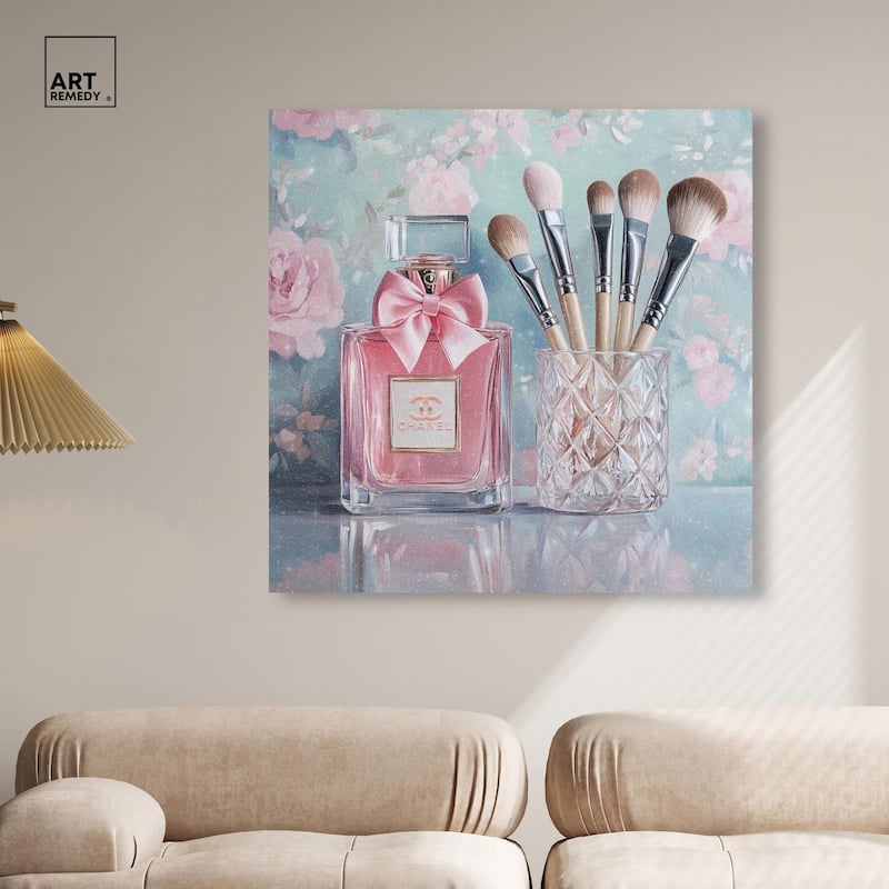 Love Dainty Perfume and Makeup Canvas by Art Remedy, Gallery Wrapped