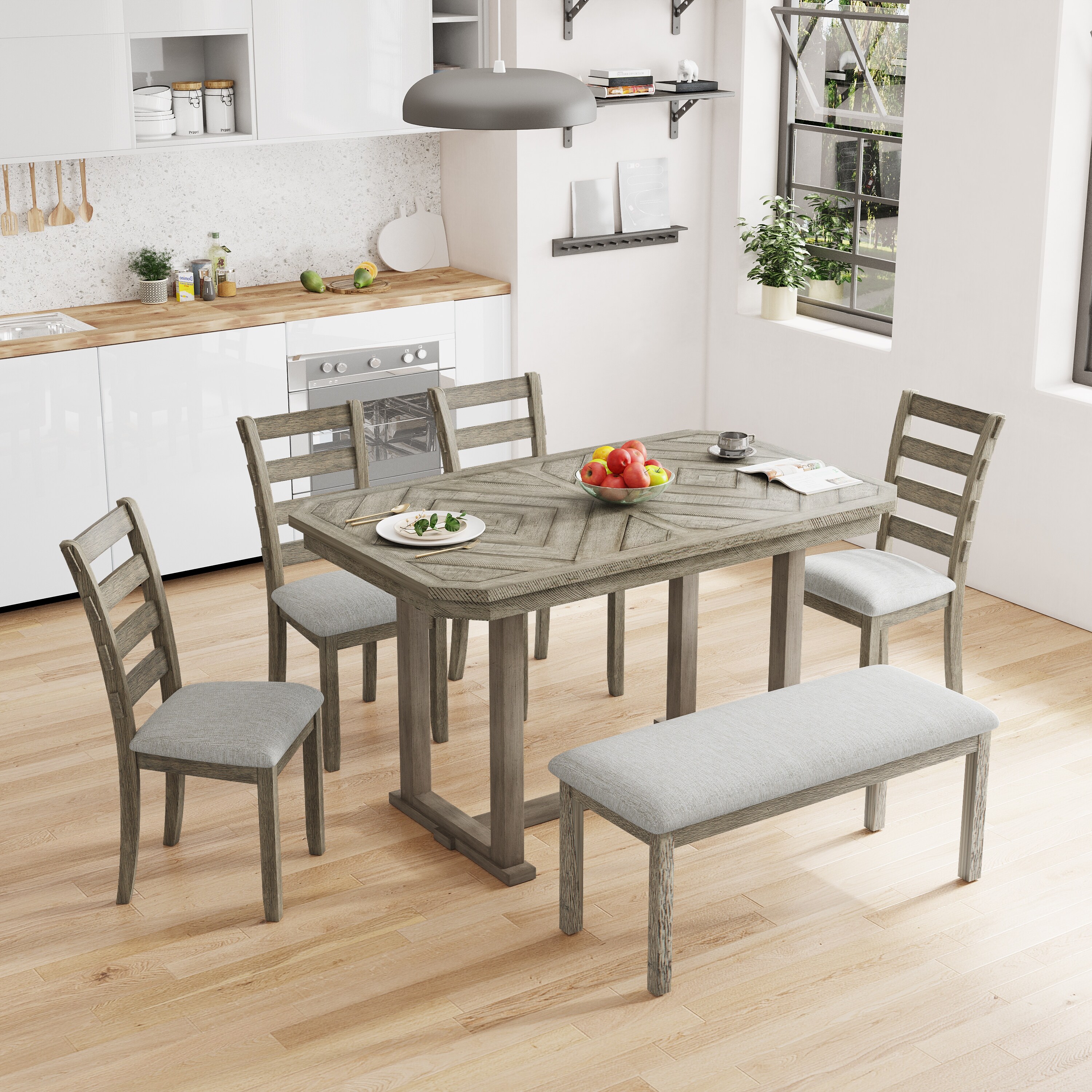 Rubberwood dining table 2025 set