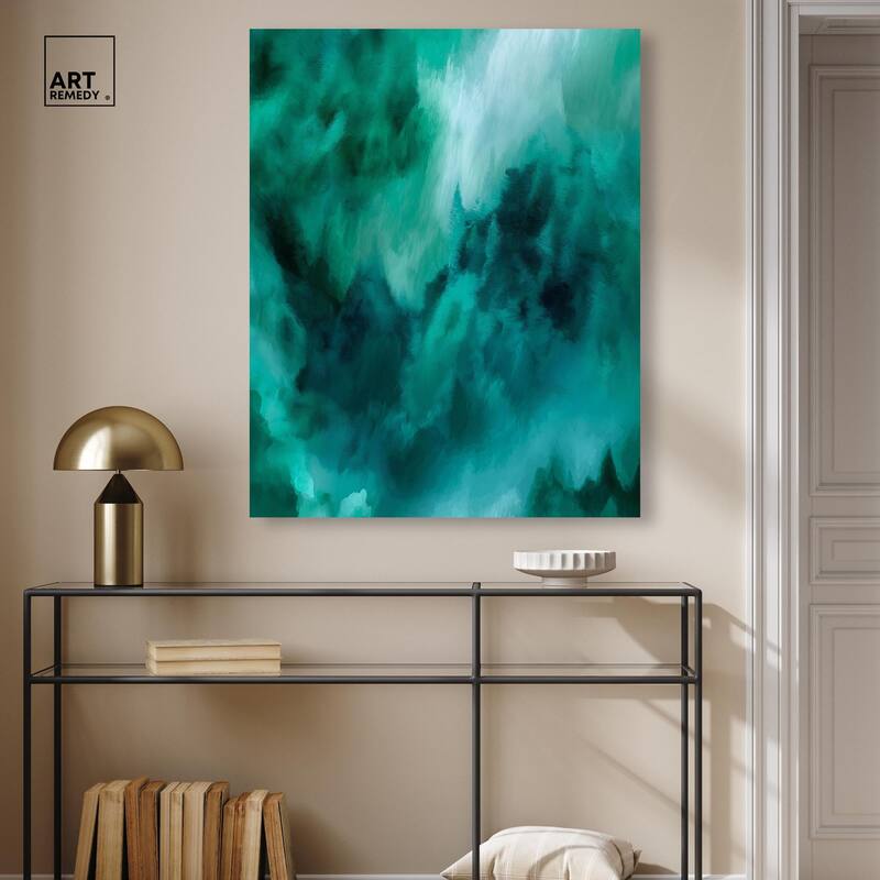 Textured Teal I Canvas by Art Remedy, Gallery Wrapped