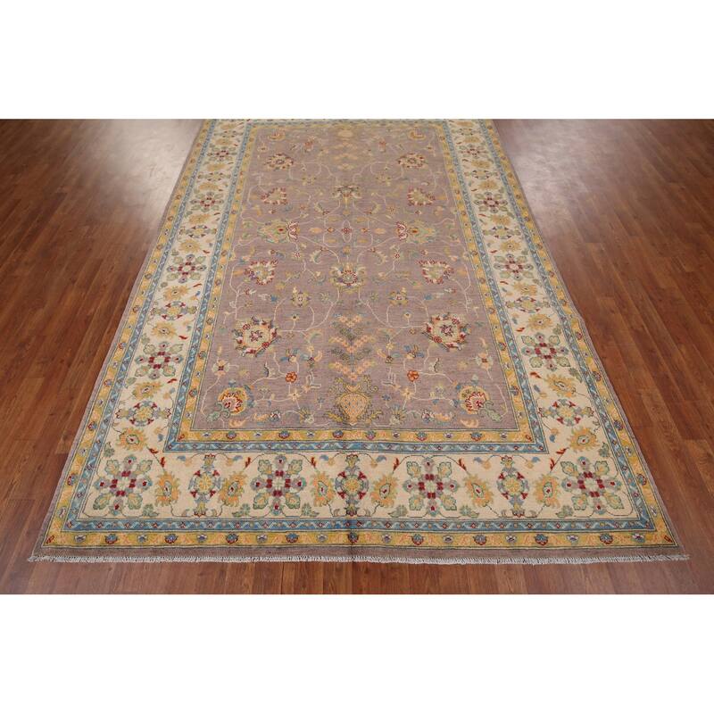 Floral Oushak Oriental Area Rug Handmade Wool Carpet - 6'5" x 9'5"