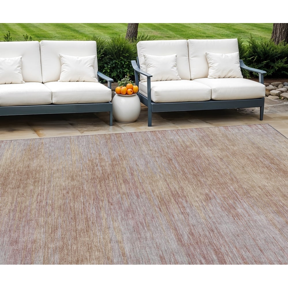 HomeRoots Abstract Transitional Rectangle Outdoor Rug