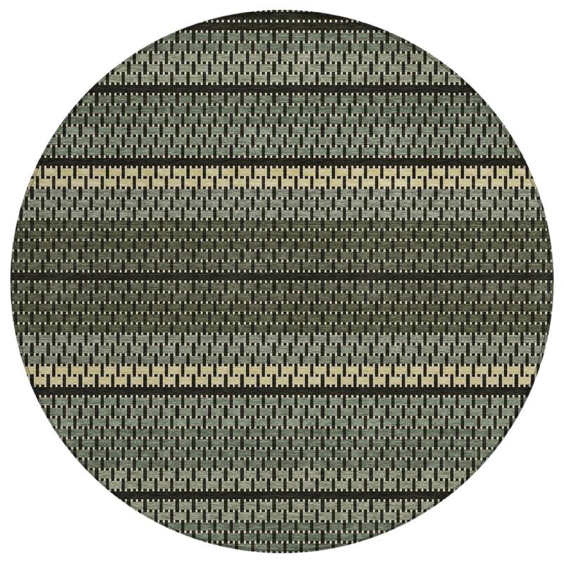 Machine Washable Indoor/ Outdoor Boho Stripe Chantille Rug