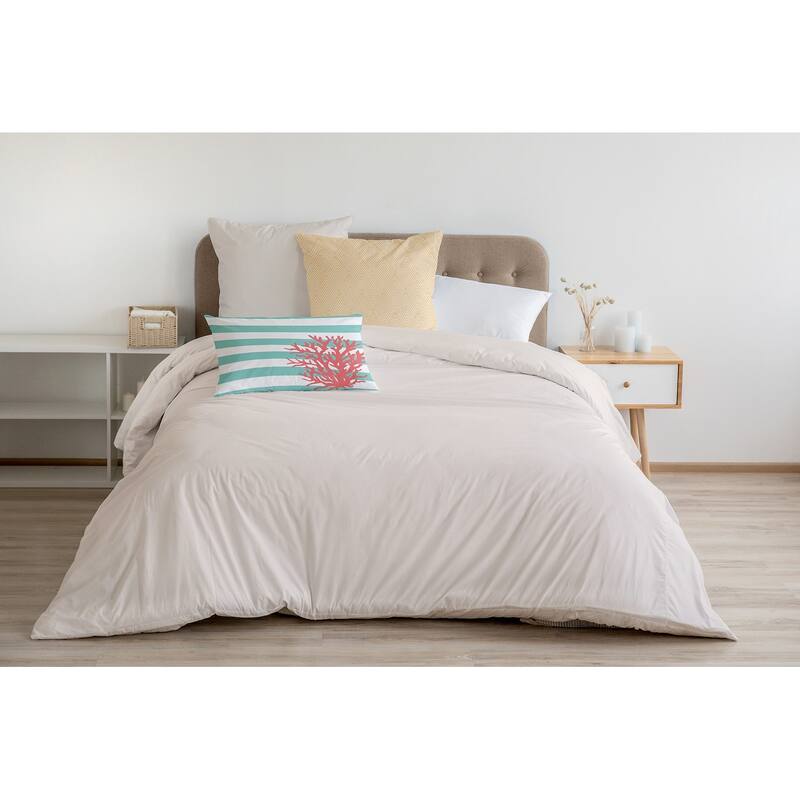 Coral and Stripes Decorative Throw Pillow