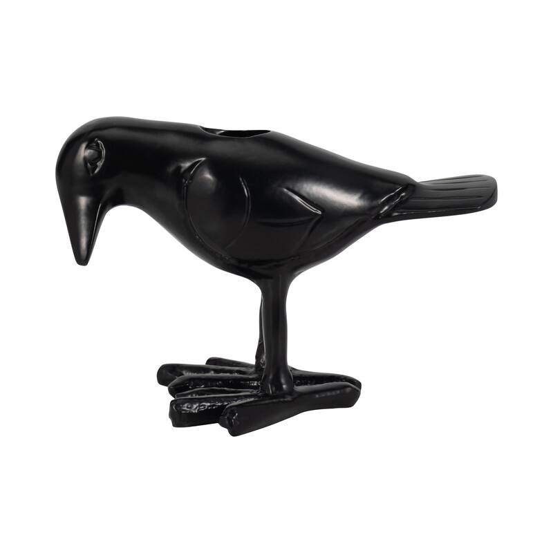 Aluminum Crow-Shaped Taper Candle Holder - Black, 4 in. - 6.0"