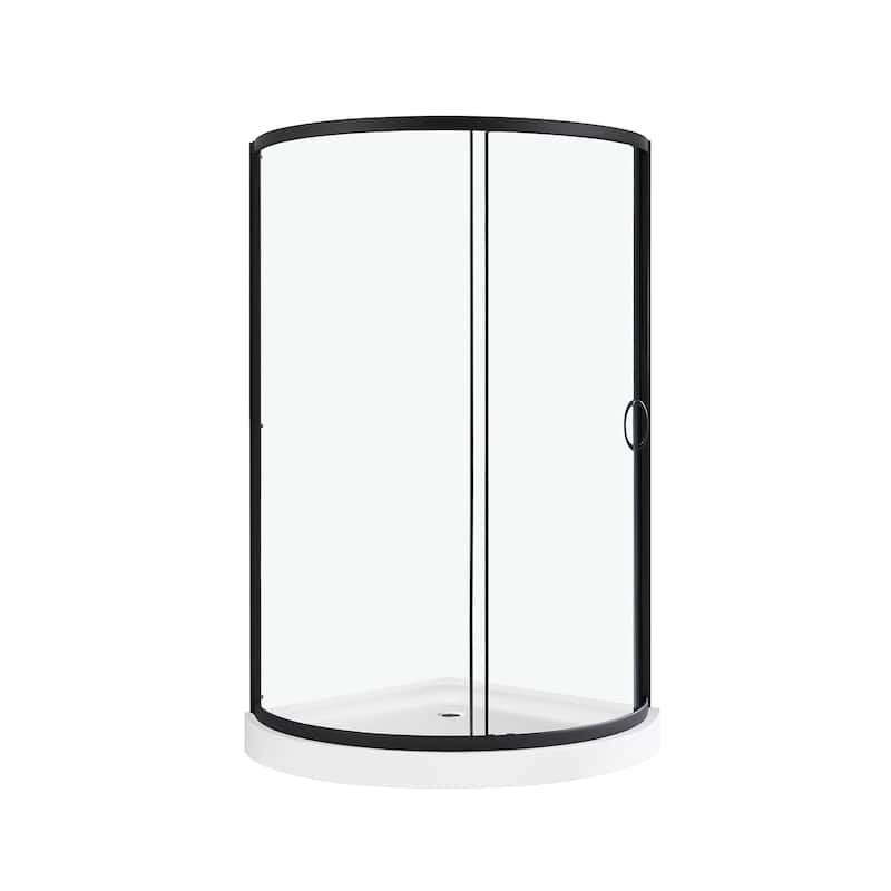 OVE Decors Breeze Corner Shower Sliding Door with Base and Clear