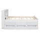 preview thumbnail 13 of 14, Full Size Platform Bed with Multi-functional Headboard, USB Ports, Twin Trundle, and 3 Storage Drawers