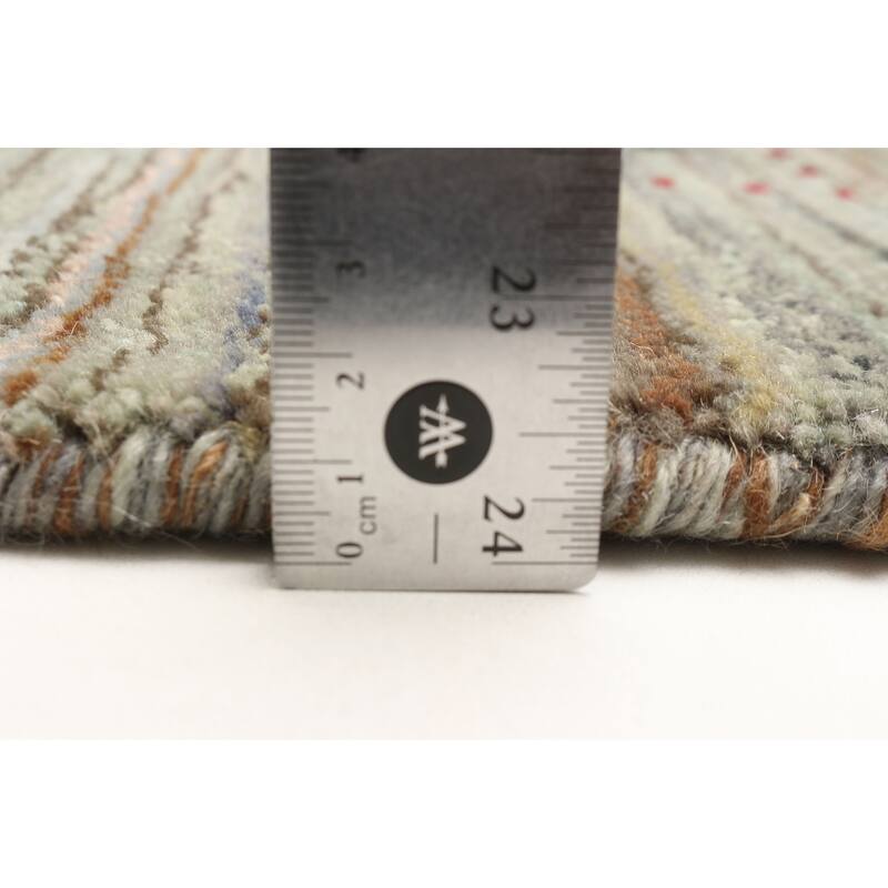 ECARPETGALLERY Hand Loomed Kashkuli Gabbeh Light Green Wool Rug - 3'2 x 4'11