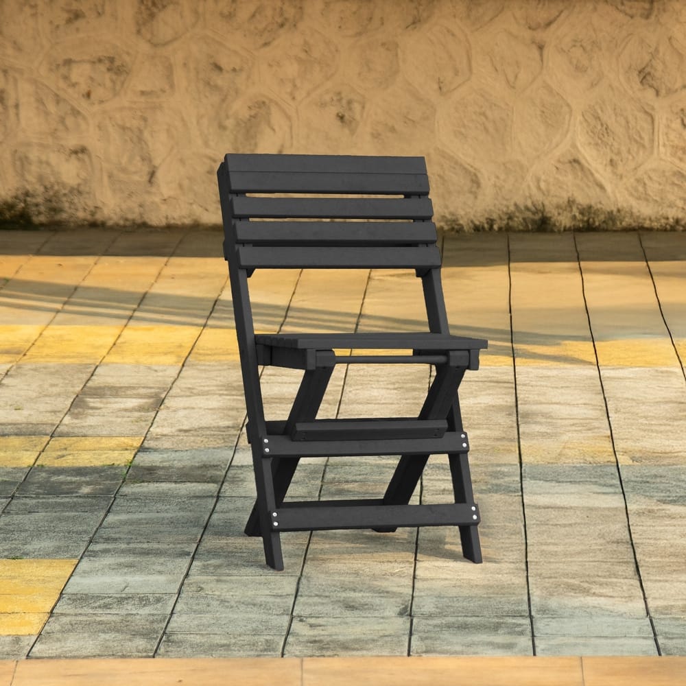Coastal Bay Fully Assembled All-Weather Recycled HDPE Outdoor Folding Bistro Chair