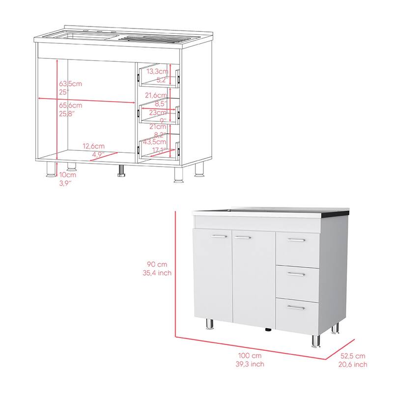 Utility Sink for Kitchen, Dining Room,Easy To Assemble, White