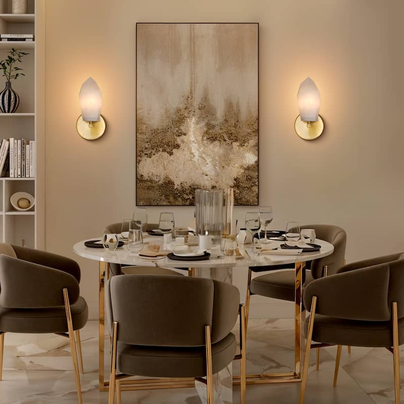 KAYLA Alabaster Chandelier/Sconce Kitchen Island Brass Hanging Lamp Mid Century Nordic Modern Chandelier