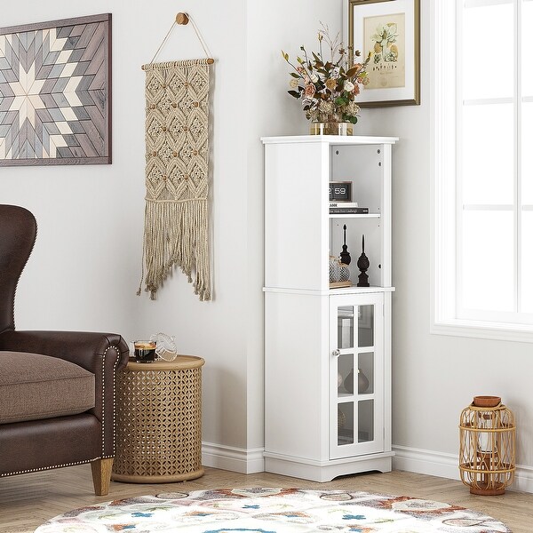 Tall narrow outlet white storage cabinet