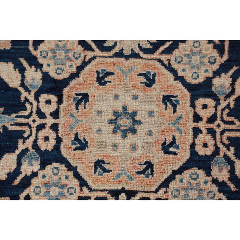 Vegetable Dye Blue Ziegler Oriental Area Rug Hand-Knotted Wool Carpet - 8'1"x 10'1"