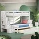 preview thumbnail 21 of 38, Twin over Twin/Full Bunk Bed with Twin Size Trundle, Attached Staircase and 4 Drawers, Maximized storage space White