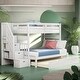 preview thumbnail 2 of 18, Twin over Twin/Full Bunk Bed with Twin Size Trundle, White