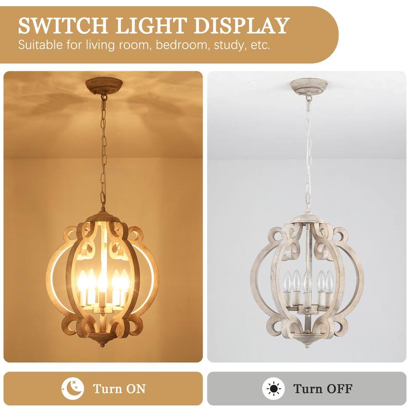 5-Light Candlestick Vintage Hanging Linear Chandelier Lighting for Kitchen Island