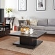 preview thumbnail 21 of 41, Ross Modern Square Coffee Table with Wrap Around Base Shelf and Hidden Storage by Strick & Bolton