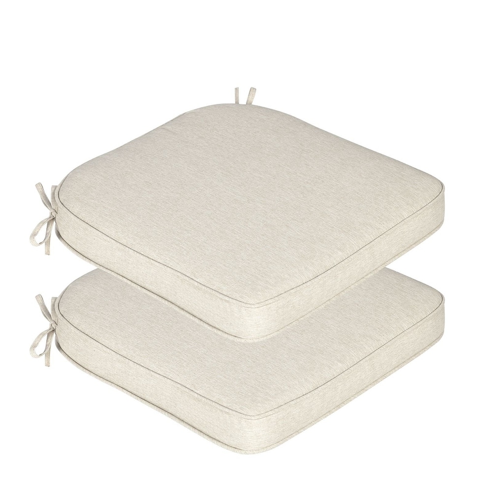Aoodor Outdoor Dining Chair Cushions Set of 2, Outdoor Chair Pads with Ties, 20 x 19 inch