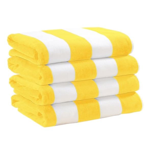 slide 2 of 26, Linery & Co. Cotton Cabana Beach Towel 4 Pack- 30" x 60" - Yellow
