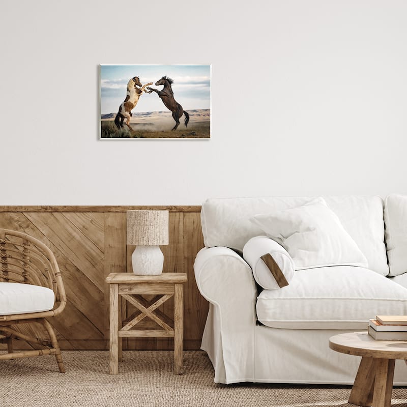 Stupell Fighting Horses Photography Wall Plaque Art Design by PBurchettePhoto