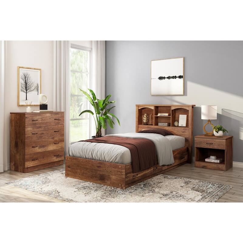 OS Home and Office Furniture Model 6007 Four Drawer Chest in Mountain Oak