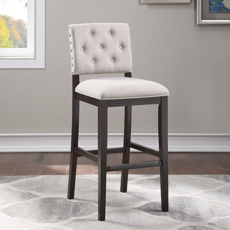 Lindale Button Tufted Stationary Bar Stool