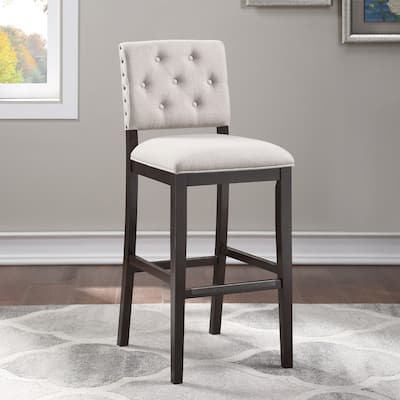 Lindale Button Tufted Stationary Bar Stool