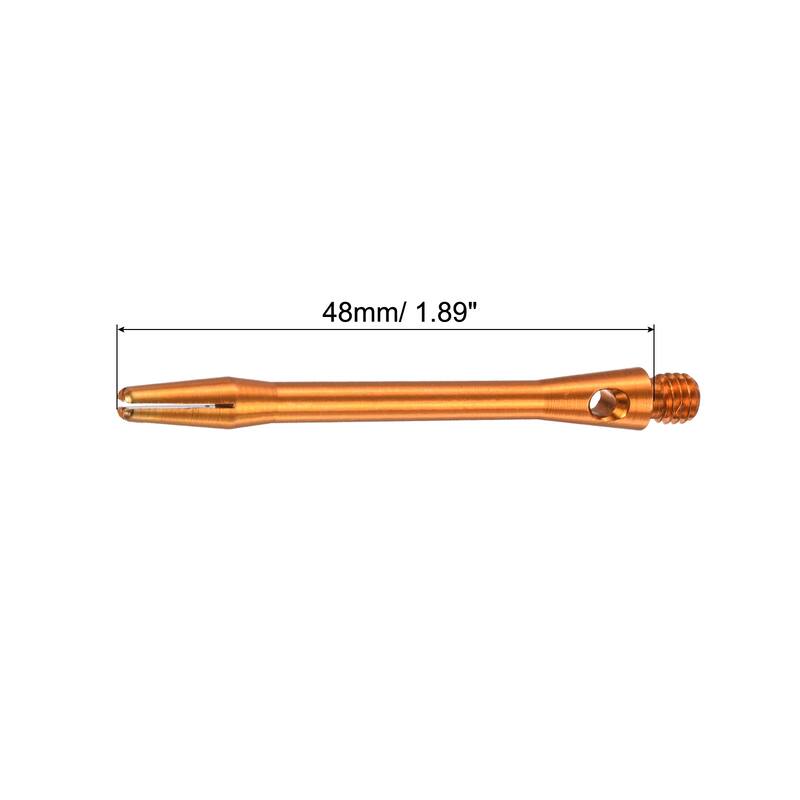 48mm Dart Shafts, Medium 2BA Thread Aluminum Dart Stems - 3 Pack - Gold