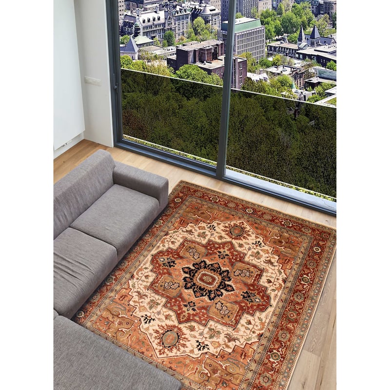 ECARPETGALLERY Hand-knotted Jules Sultane Ivory Wool Rug - 11'9 x 14'9