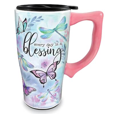 Everyday is a Blessing 18 oz. Ceramic Travel Mug with Lid - 7.000 x 5.380 x 4.000