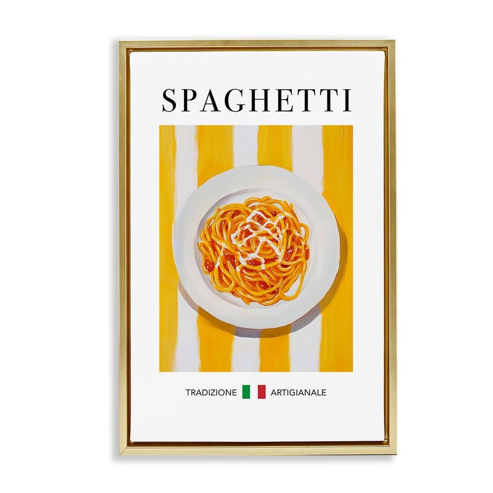Stupell Traditional Spaghetti Pasta Framed Floater Canvas Wall Art Design By Andreas Magnusson