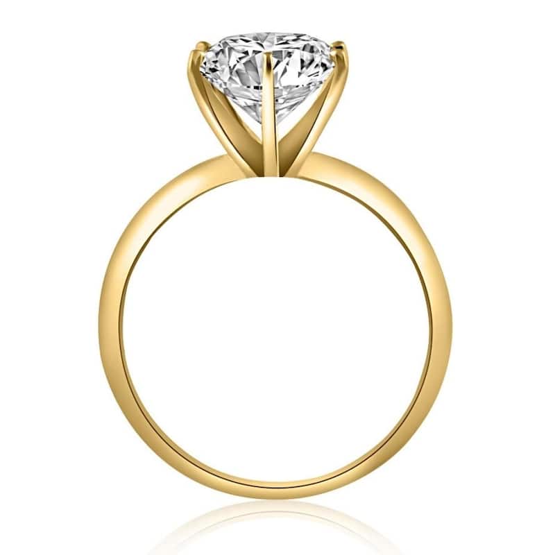 VS 2 1/2CT Lab Grown Diamond Solitaire Engagement Ring 14k Yellow Gold