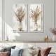 preview thumbnail 14 of 16, Beige White Boho Plant Chic I - Boho Feather Framed Wall Art Set Of 2 - Traditional Wall Art Decor 2 Pieces 24 in. W x 28 in. H - Wood - White