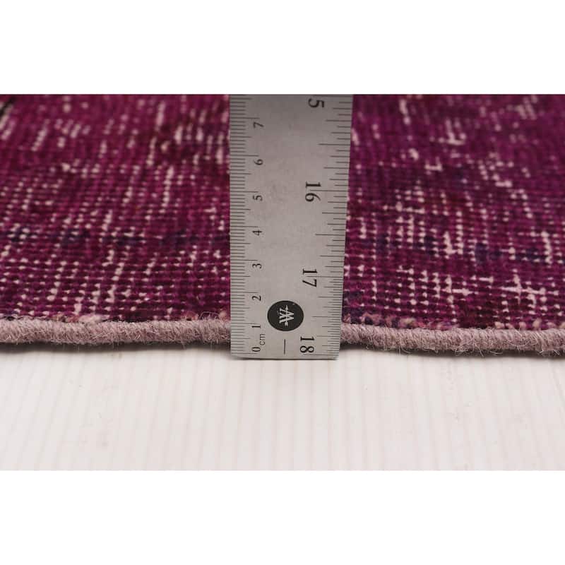 ECARPETGALLERY Hand-knotted Color Transition Dark Magenta Wool Rug - 9'7 x 12'10