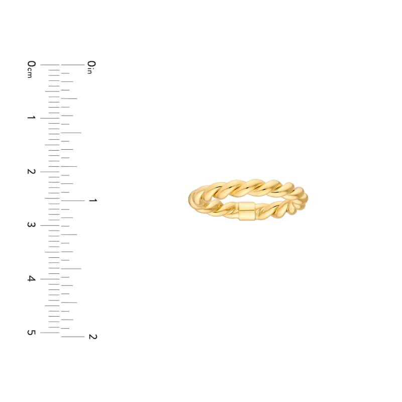 Curata 14K Yellow or White Gold 4mm Bold Braided Band Ring