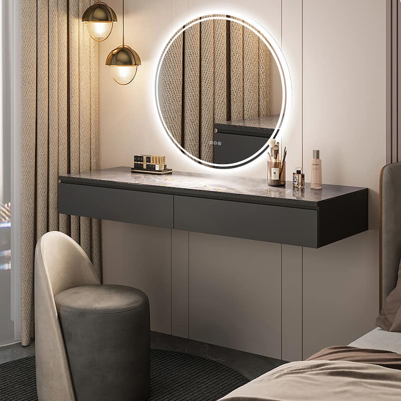 Smart LED Backlit Bathroom Large Round Mirror Anti-Fog 3 Colors Touch