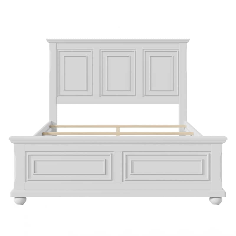 Traditional Town and Country Style Pinewood Vintage Queen Bed Frame