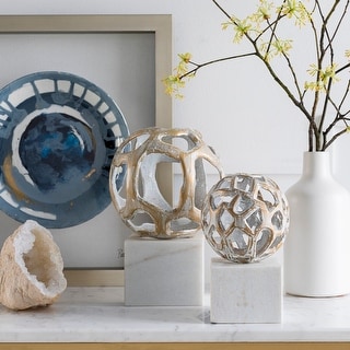 Artemio White Marble Transitional Decorative Sculpture