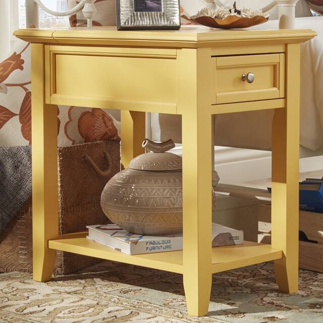 Copper Grove Poppy 1-drawer Side Table with Charging Station