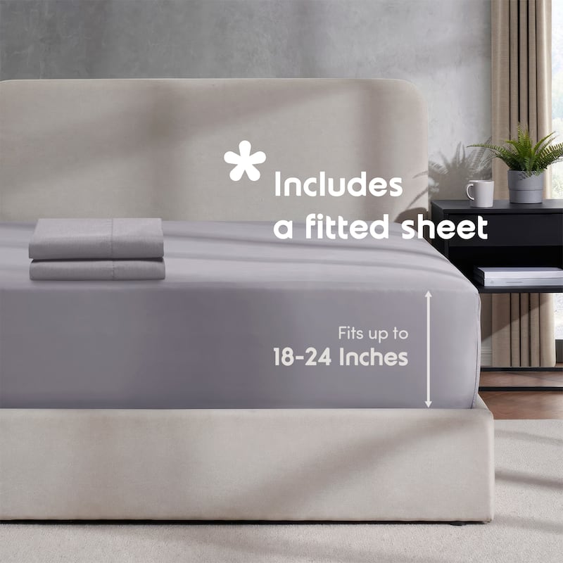 Emperyan Duvet Cover With Fitted Sheet Soft Double Brushed Bedding Set